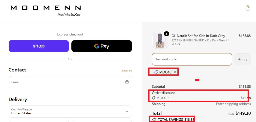 Moomenn 10% off coupon